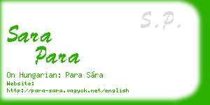 sara para business card